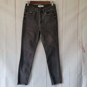 Buckle Flying Monkey Button Fly Women’s Sz 27 Black Denim Jeans, Skinny, Frayed